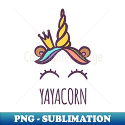 s yayacorn cute unicorn greek yaya grandma grandchild matching - instant sublimation digital download