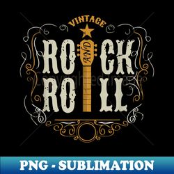 rock and roll vintage retro rock concert band guitar - signature sublimation png file