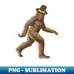 happy squatchgiving! bigfoot funny pilgrim hat thanksgiving - creative sublimation png download