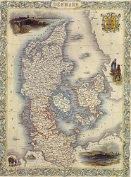 1800's map denmark sleswig copenhagen repro poster