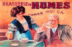 beer brasserie de humes moi ca brewery french vintage poster repro