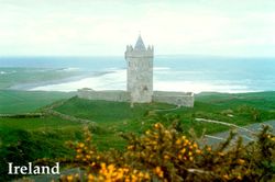 castles of ireland county clare doonagore castle irish travel poster repro