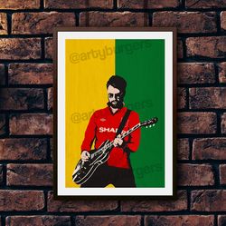 liam mufc  rock indie lyrics inspired  music poster  wall decor  art print