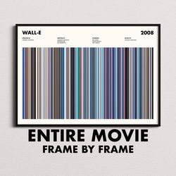 wall-e movie barcode print, wall-e print, wall-e poster, wall-e wall art, wall-e frames print