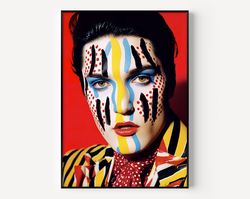 elvis wall art elvis print famous photography man painting vintage photograph portrait of famous colorful poster of man