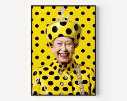 the queen portrait happy queen art paint famous photography women painting vintage photograph portrait of famous print a