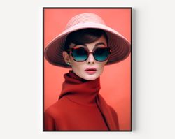 hepburn wall art audrey hepburn print famous photography women painting vintage photograph portrait of famous colorful p