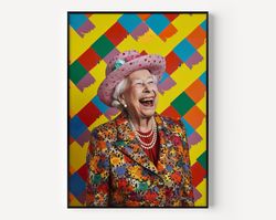 the queen portrait happy queen art paint famous photography women painting vintage photograph portrait of famous posters