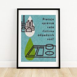 does your wastewater plant work - matchbox print - aesthetic wall art - vintage art - matchbox wall poster - vintage pos