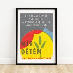 anniversary of czech peace movement - matchbox print - aesthetic wall art - vintage art - matchbox wall poster - vintage