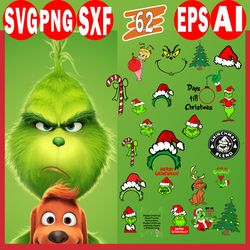 the grinch svg, grinch face svg, grinch clipart, grinch png, grinch silhouette, the grinch font, grinch hand svg