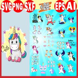 unicorn bundle svg, unicorn svg, animal svg, bow unicorn svg, cute svg, cute unicorn svg, funny unicorn svg