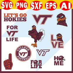 virginia tech hokies svg bundle, virginia tech hokies svg, sport svg, ncaa svg, png, dxf, eps digital file