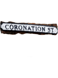 coronation street sign oil painting