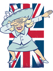 funny caricature dabbing camilla british flag womens mens