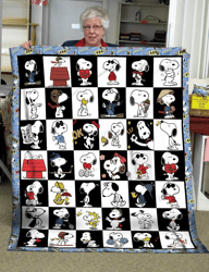 cartoon character snoopy quilt sherpa fleece quilt blanket