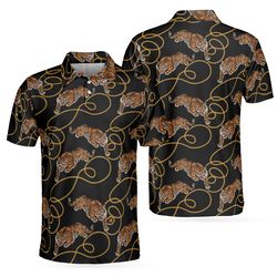 tiger line polo shirt, cool tiger polo shirt for men, tiger shirt short sleeve