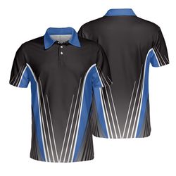 steve longtin short sleeve men polo shirt, navy and black polo shirt for male golfers