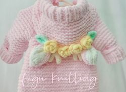 pink hooded elegant deer baby girl winter clothes and booties hand knit yellow floral soft and warm/hooded sleep jumpsui