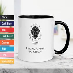 virgo zodiac colored mug, ceramic constellation coffee mug, astrology virgo signs mug, birthday gift mug, horoscope mug