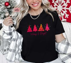 merry & bright christmas tee – perfect gift for her!