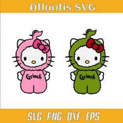 grinch hello kitty svg dxf, pink sanrio merry christmas svg dxf , kitty grinch christmas svg png eps dxf