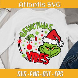 retro grinchmas vibes cosplay santa svg dxf, grinchmas vibes svg png, funny grinch santa christmas svg png eps dxf