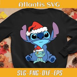 voodoo doll stitch santa svg dxf, movie funny christmas stitch svg dxf, couple alien stitch doll svg png dxf eps