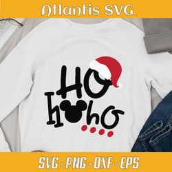 mouse santa ho ho ho svg dxf, funny mickey santa svg dxf, christmas hat santa ho ho ho svg png dxf eps