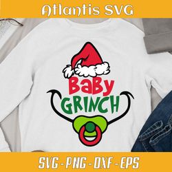 funny santan baby grinch svg dxf, funny baby grinch costumes xmas svg dxf, santan baby grinch mask xmas svg png eps dxf