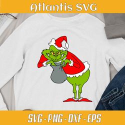 thief christmas grinch svg dxf, stole grinchmas svg dxf, christmas thief grinch svg png dxf eps