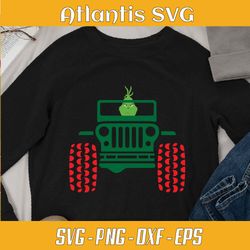 grinch car christmas santa svg dxf, grinch jeep car