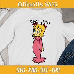 cindy lou cartoon character svg dxf, cindy lou christmas svg dxf, cindy lou who layered svg dxf png eps