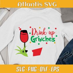 drink up grinches wine red svg dxf, party christmas grinches svg dxf, the drink grinches party svg dxf png eps