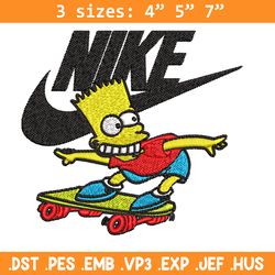 simpson funny nike embroidery design, simpson cartoon embroidery, nike design, embroidery file, instant download.