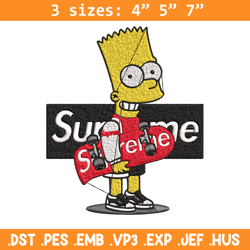 simpson supreme embroidery design, simpson embroidery, cartoon design, embroidery file, logo shirt, digital download.