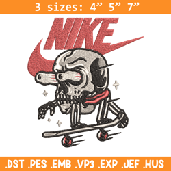 skull funny nike embroidery design, skull funny embroidery, nike design, embroidery file, logo shirt, instant download.