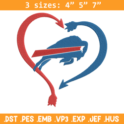 buffalo bills heart embroidery design, buffalo bills embroidery, nfl embroidery, sport embroidery, embroidery design. (3