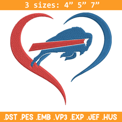 buffalo bills heart embroidery design, buffalo bills embroidery, nfl embroidery, sport embroidery, embroidery design.