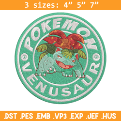 bulbasaur poster embroidery design, pokemon embroidery, embroidery file, anime embroidery, anime shirt, digital download