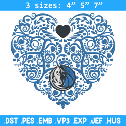 dallas mavericks heart embroidery design, nba embroidery, sport embroidery, embroidery design, logo sport embroidery