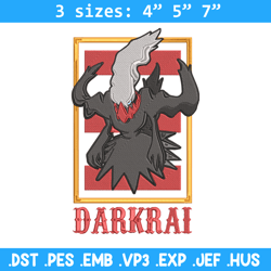 darkrai poster embroidery design, pokemon embroidery, embroidery file, anime embroidery, anime shirt, digital download
