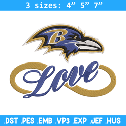 Love Baltimore Ravens embroidery design, Ravens embroidery, NFL embroidery, Logo sport embroidery, embroidery design.