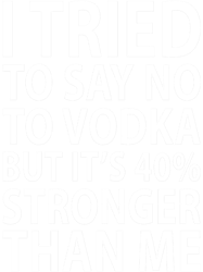 i tried to say no to vodka but its 40 stronger than mefunny dark humor s for drinklover