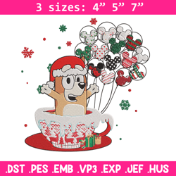 Bingo chrismas Embroidery Design, Bluey Embroidery, Embroidery File, Chrismas Embroidery, Anime shirt, Digital download