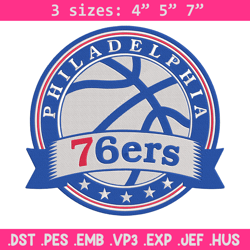 Philadelphia 76ers logo embroidery design, NBA embroidery,Sport embroidery, Embroidery design, Logo sport embroidery