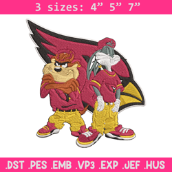 Taz And Bugs Kriss Kross Arizona Cardinals embroidery design, Cardinals embroidery, NFL embroidery, sport embroidery.