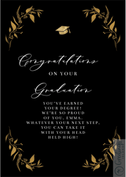 "gilded success: 'touch of gold' graduation card for a shining achievement"