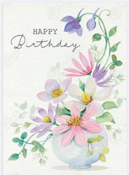 "blooms of joy: pretty botanicals happy birthday card"