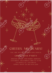 "sip & celebrate: modern cocktail christmas invitation"